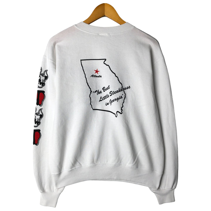 Vintage 90'S printed sweatshirt, made in the USA, men's size XL cotton white type Vintage Second Hand