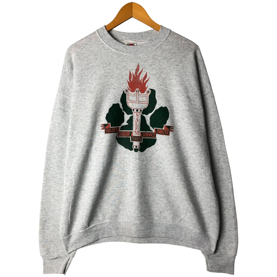 90'S Fruit of the Loom Best Print Sweatshirt, Made in USA, Men's XL, Vintage cotton pale white type Vintage Second Hand