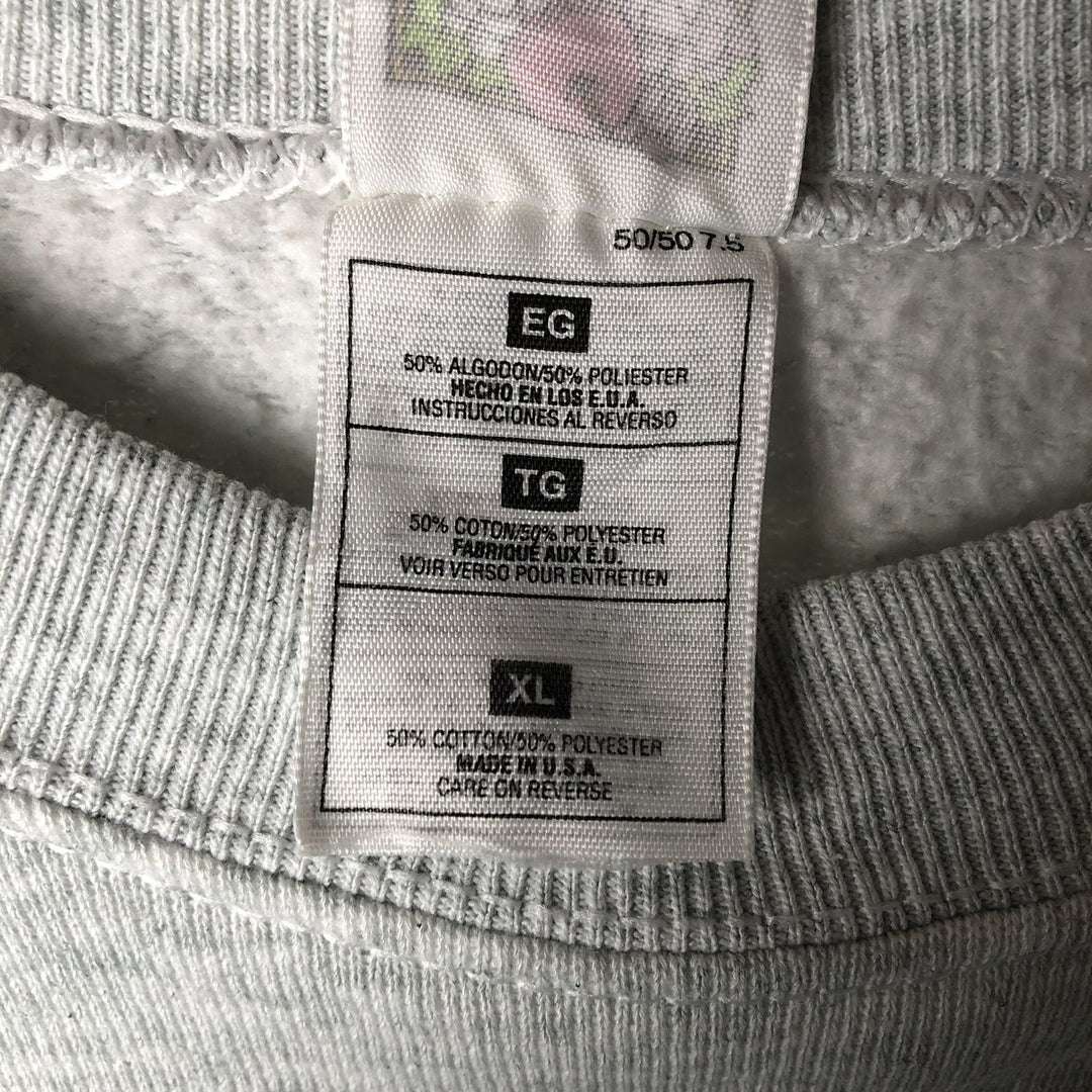 90'S Fruit of the Loom Best Print Sweatshirt, Made in USA, Men's XL, Vintage cotton pale white type Vintage Second Hand