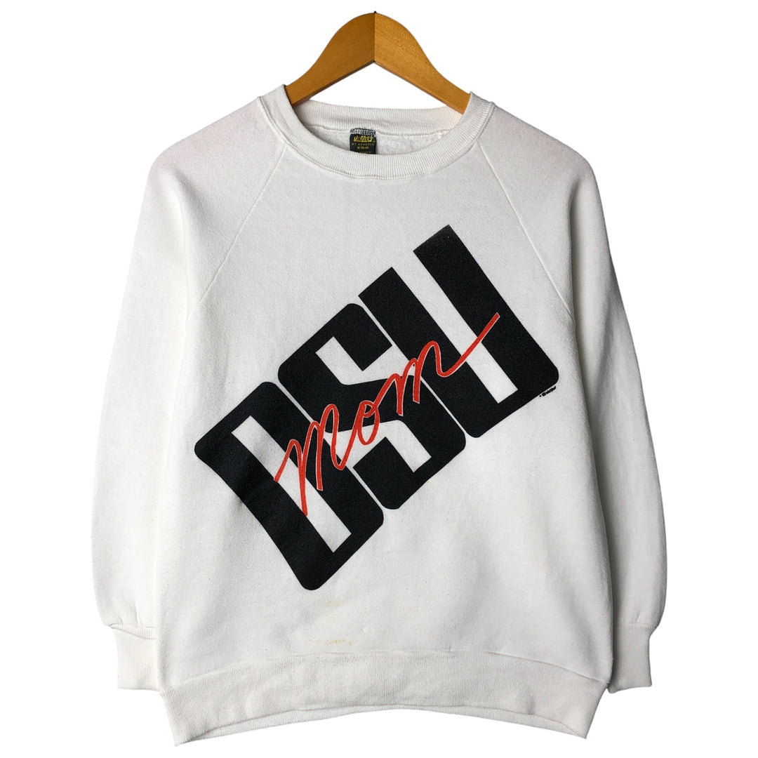 Vintage 1980'S Russell JERZEES printed sweatshirt, made in the USA, size M, men's cotton white type Vintage Second Hand