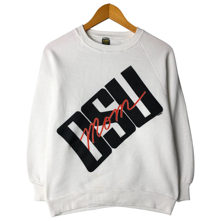 Vintage 1980'S Russell JERZEES printed sweatshirt, made in the USA, size M, men's cotton white type Vintage Second Hand