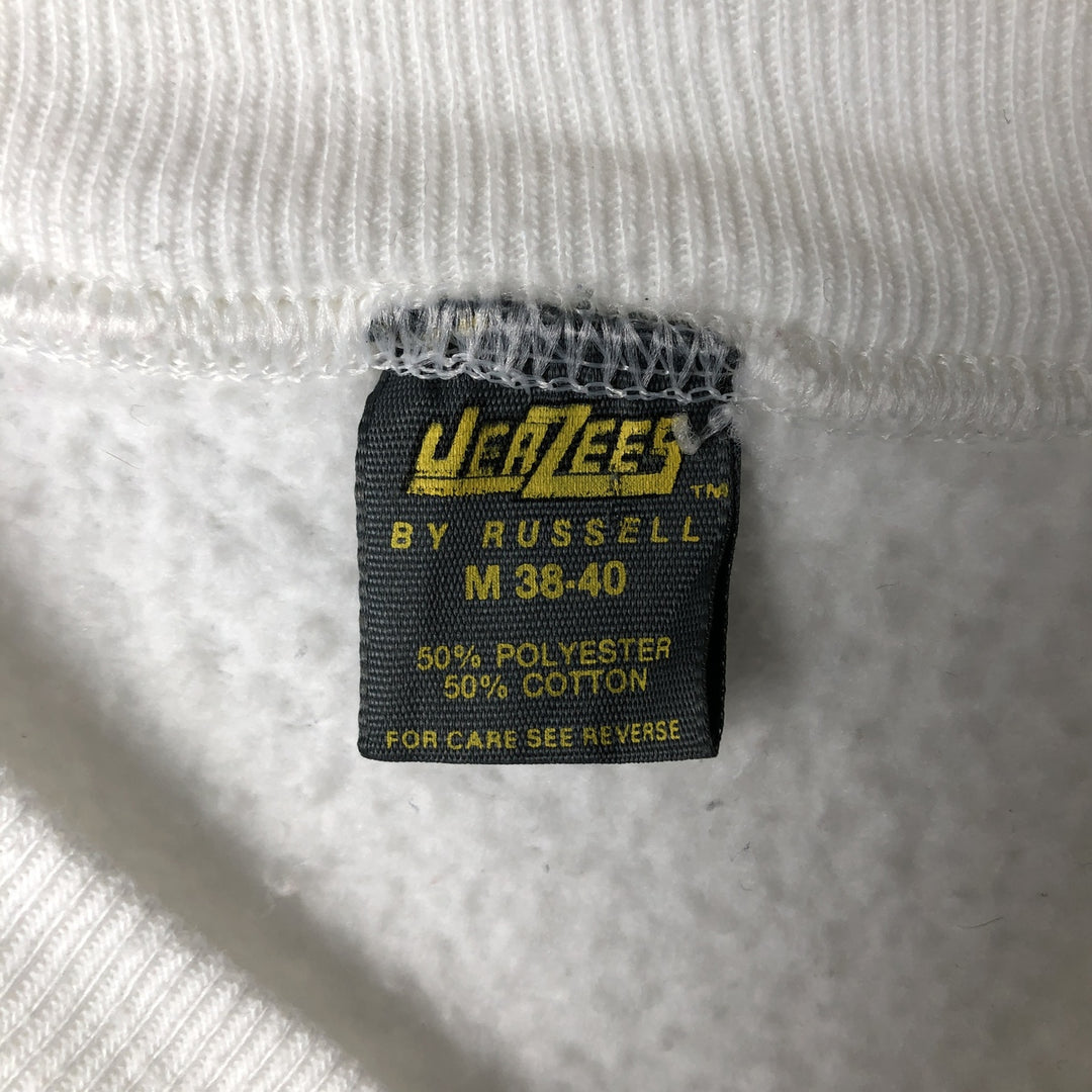 Vintage 1980'S Russell JERZEES printed sweatshirt, made in the USA, size M, men's cotton white type Vintage Second Hand