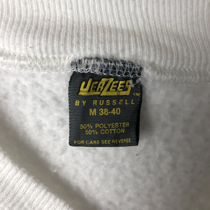 Vintage 1980'S Russell JERZEES printed sweatshirt, made in the USA, size M, men's cotton white type Vintage Second Hand