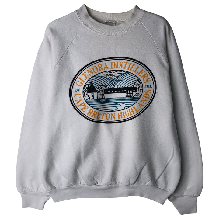 Vintage 90'S Fruit of the Loom print sweatshirt, made in Canada, size L, men's cotton white type Vintage Second Hand