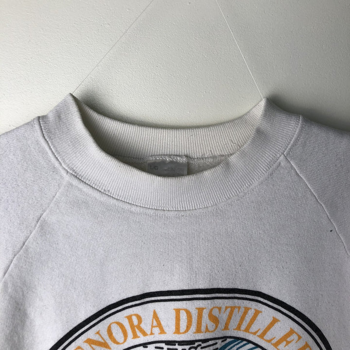 Vintage 90'S Fruit of the Loom print sweatshirt, made in Canada, size L, men's cotton white type Vintage Second Hand
