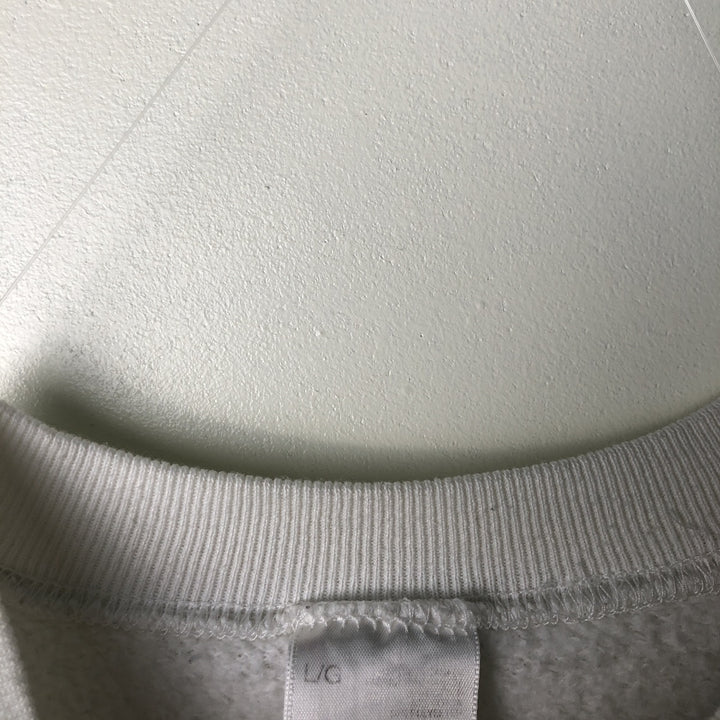 Vintage 90'S Fruit of the Loom print sweatshirt, made in Canada, size L, men's cotton white type Vintage Second Hand
