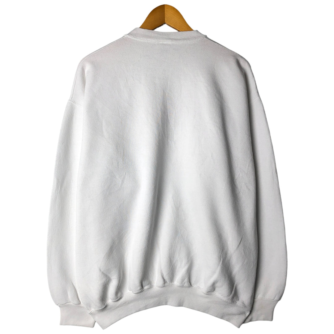 Vintage 90'S Tultex printed sweatshirt, USA made, men's size L. cotton white type Vintage Second Hand