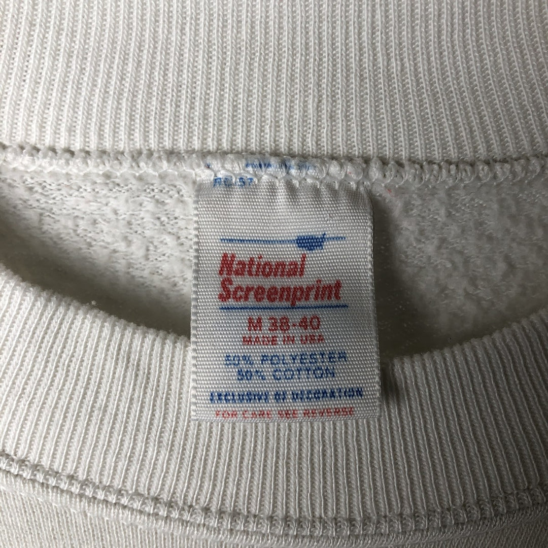 Vintage 1980'S NATIONAL SCREENPRINT printed sweatshirt, made in the USA, size M, men's cotton white type Vintage Second Hand