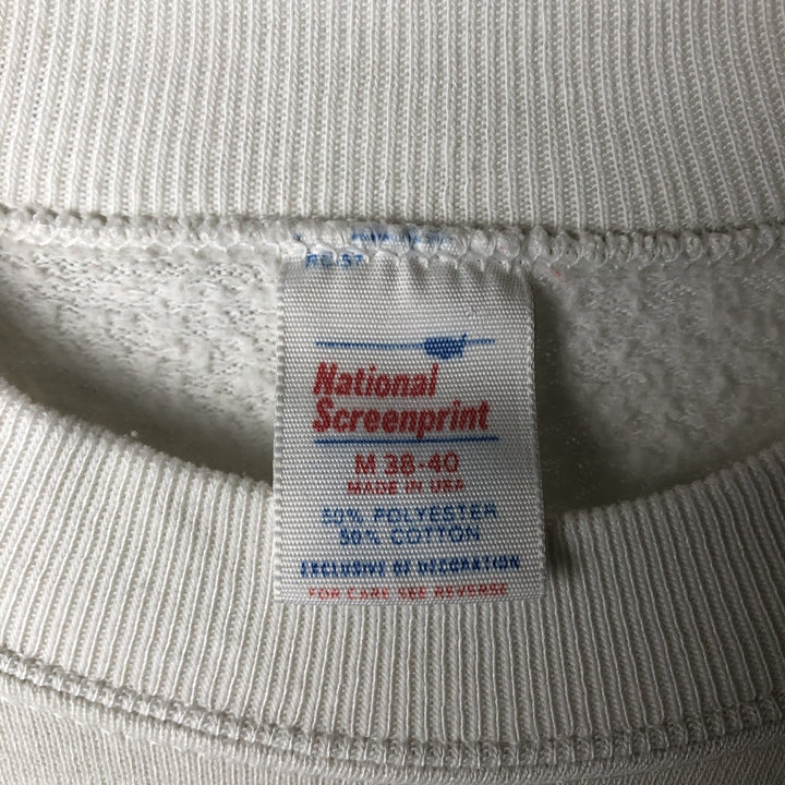 Vintage 1980'S NATIONAL SCREENPRINT printed sweatshirt, made in the USA, size M, men's cotton white type Vintage Second Hand