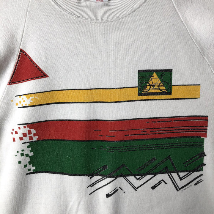 Vintage 1980'S NATIONAL SCREENPRINT printed sweatshirt, made in the USA, size M, men's cotton white type Vintage Second Hand