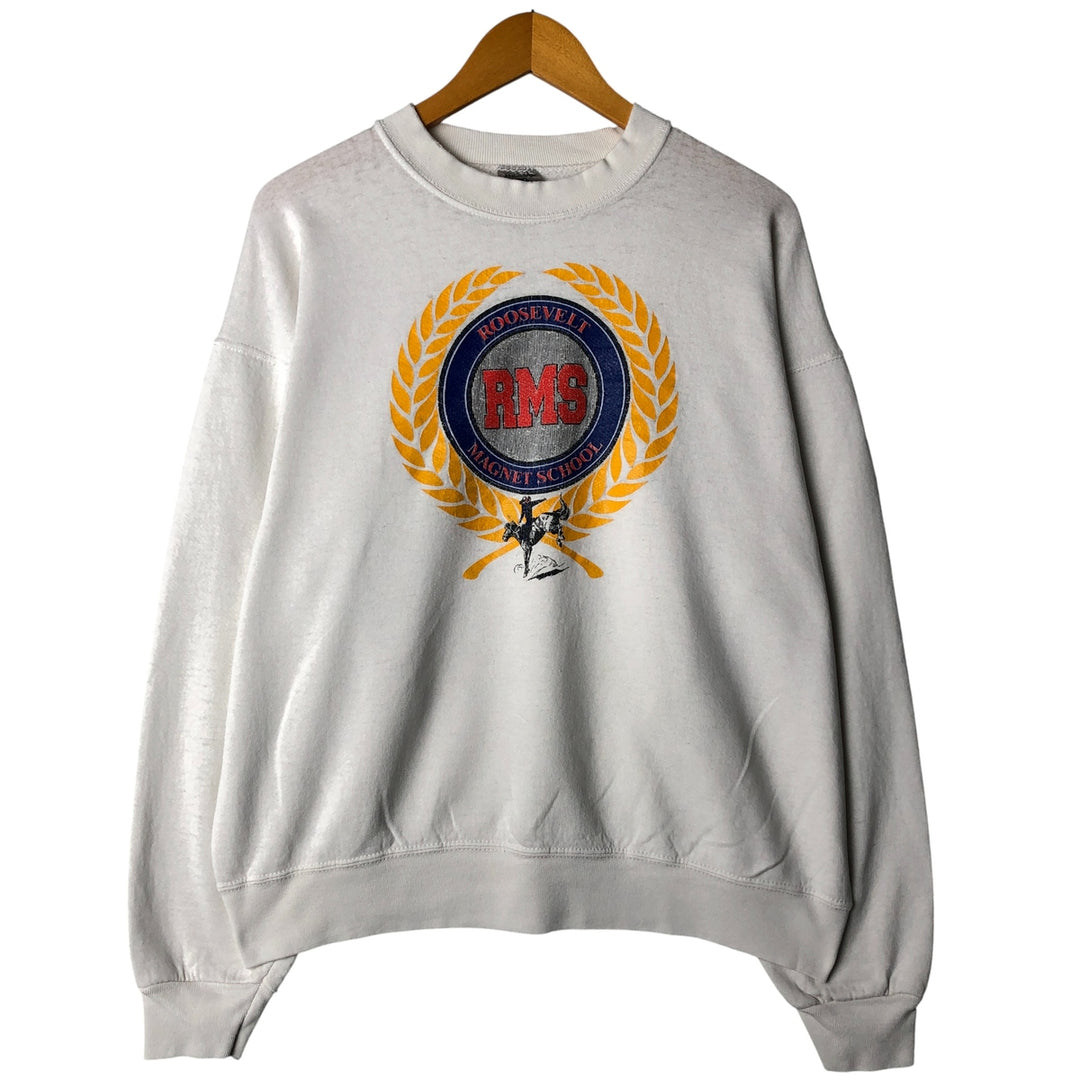 Vintage 90'S Fruit of the Loom Heavyweight College Sweatshirt, Made in USA, Men's Size XL cotton white type Vintage Second Hand