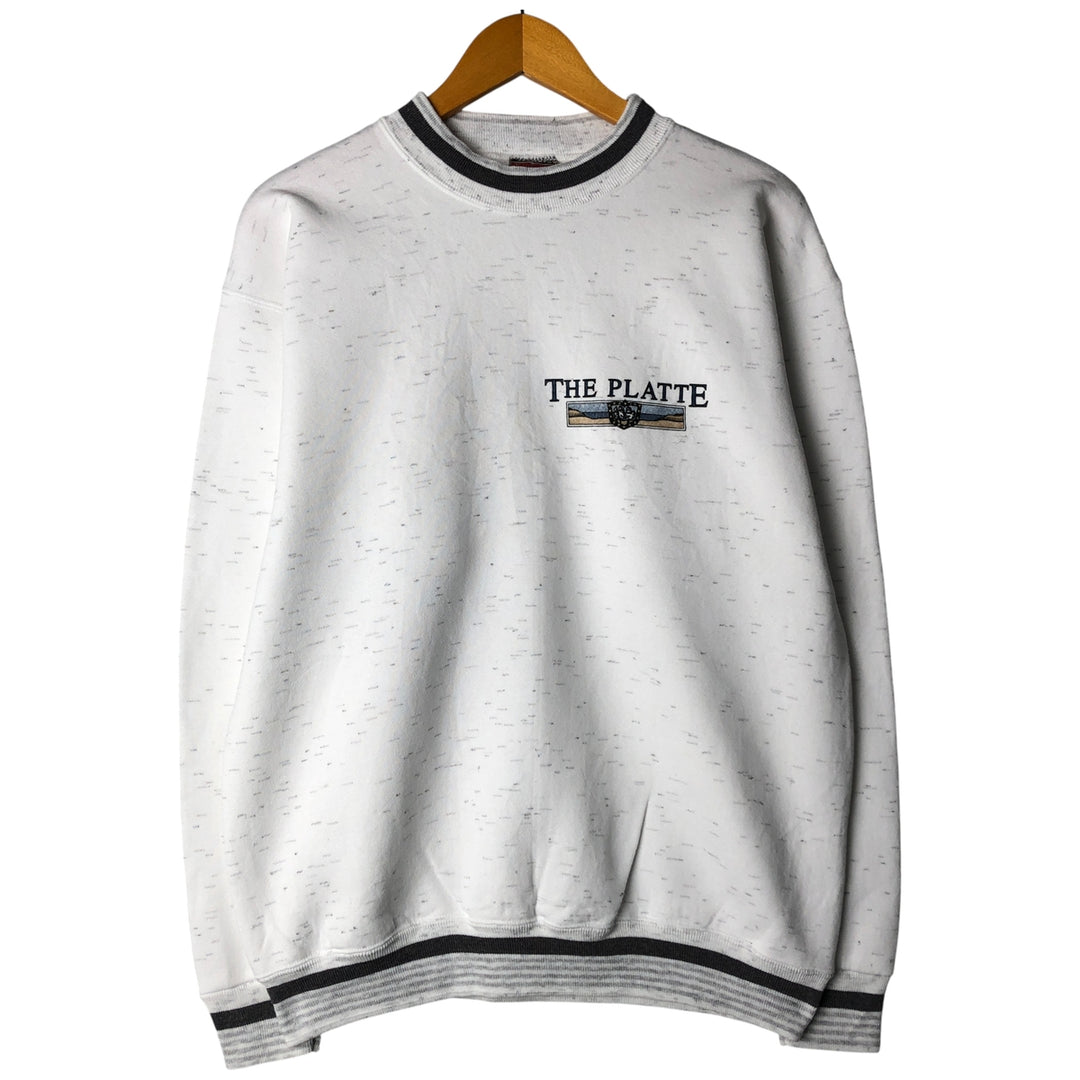 90'S ONEITA POWER-SWEATS Printed Sweatshirt Trainer Made in USA Men's Size L Vintage cotton white type Vintage Second Hand