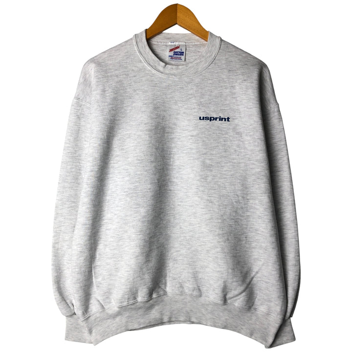 Vintage 90'S Jerzees Cotton Sweatshirt, printed sweatshirt, made in the USA, size L, men's cotton pale white type Vintage Second Hand