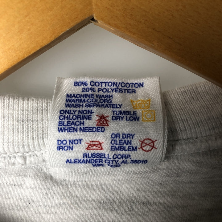 Vintage 90'S Jerzees Cotton Sweatshirt, printed sweatshirt, made in the USA, size L, men's cotton pale white type Vintage Second Hand