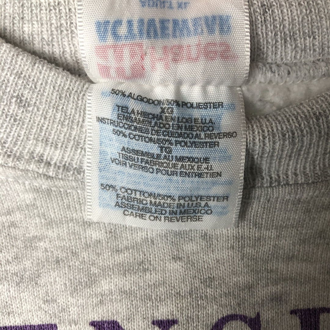 90'S Hanes ACTIVEWEAR Printed Sweatshirt Trainer Made in USA Men's XL Vintage cotton pale white type Vintage Second Hand