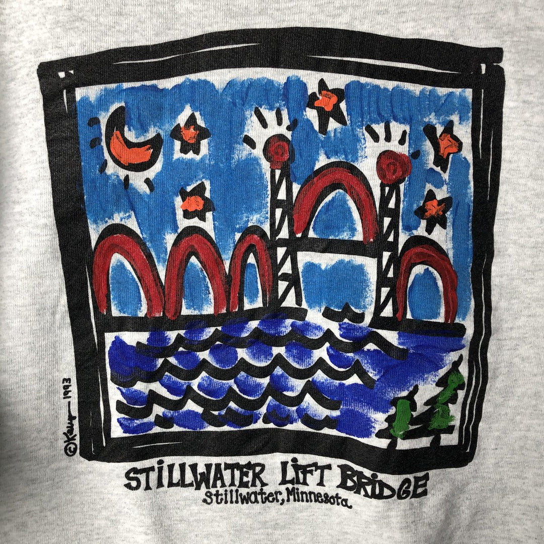 Vintage 90'S Fruit of the Loom Super Cotton Print Sweatshirt, Made in USA, Men's Size L cotton white type Vintage Second Hand