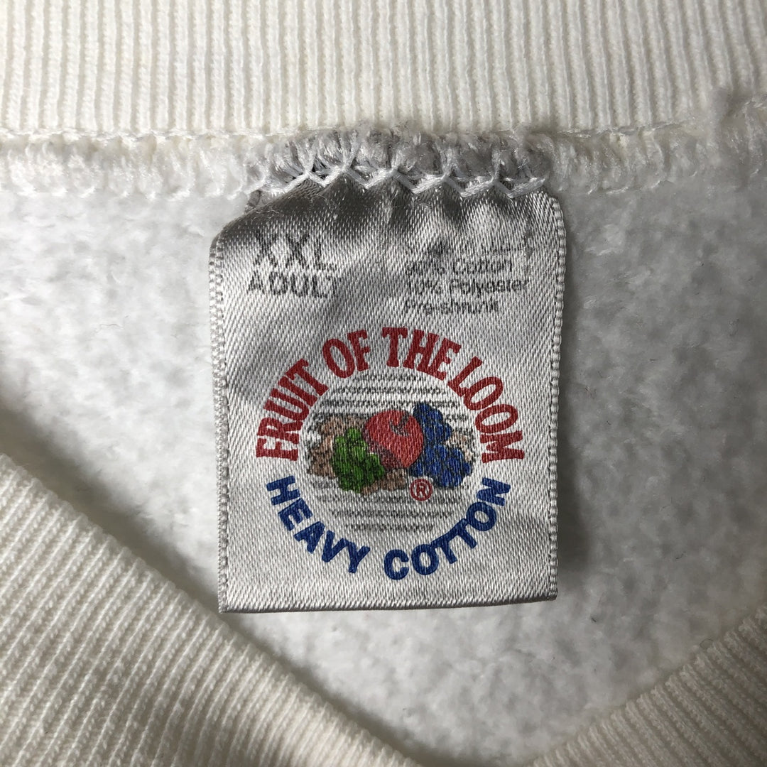 Fruit of the Loom Heavy Cotton Band Sweatshirt, Made in USA, Men's XXL cotton white type Vintage Second Hand