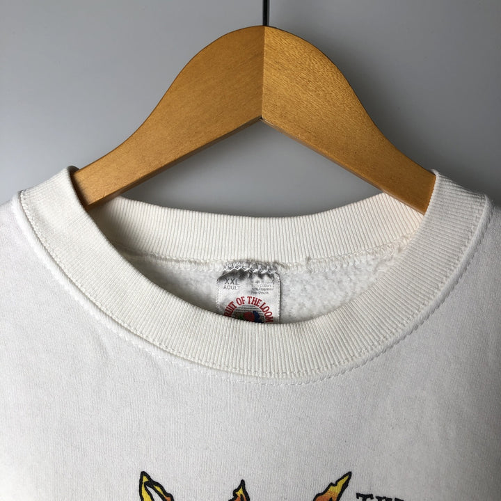 Fruit of the Loom Heavy Cotton Band Sweatshirt, Made in USA, Men's XXL cotton white type Vintage Second Hand
