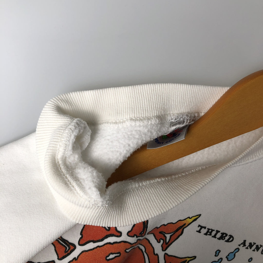 Fruit of the Loom Heavy Cotton Band Sweatshirt, Made in USA, Men's XXL cotton white type Vintage Second Hand