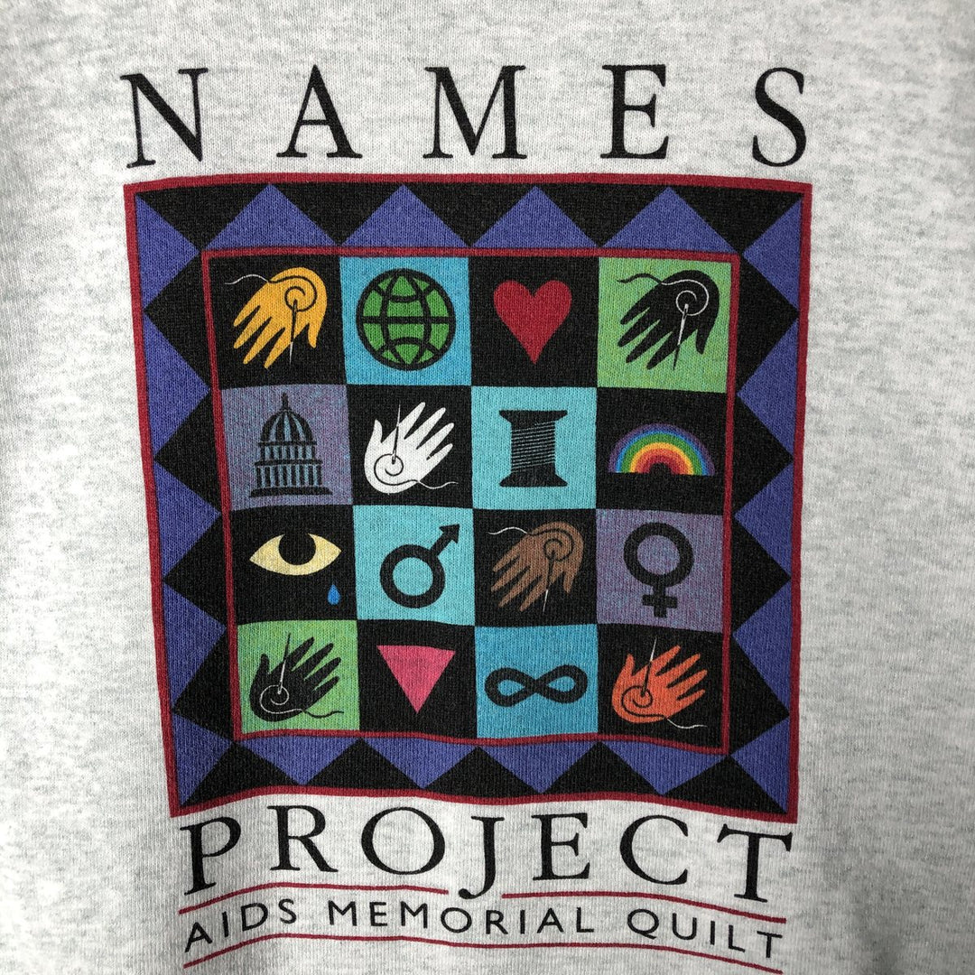 90'S Fruit of the Loom printed sweatshirt, sweatshirt, men's XL size, vintage cotton pale white type Vintage Second Hand