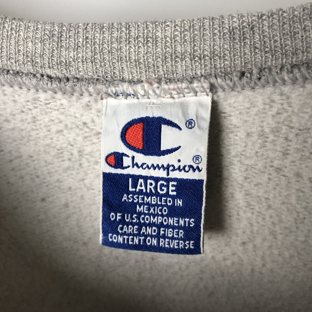 90'S Champion College Sweatshirt, Men's L Size Vintage cotton gray type Vintage Second Hand