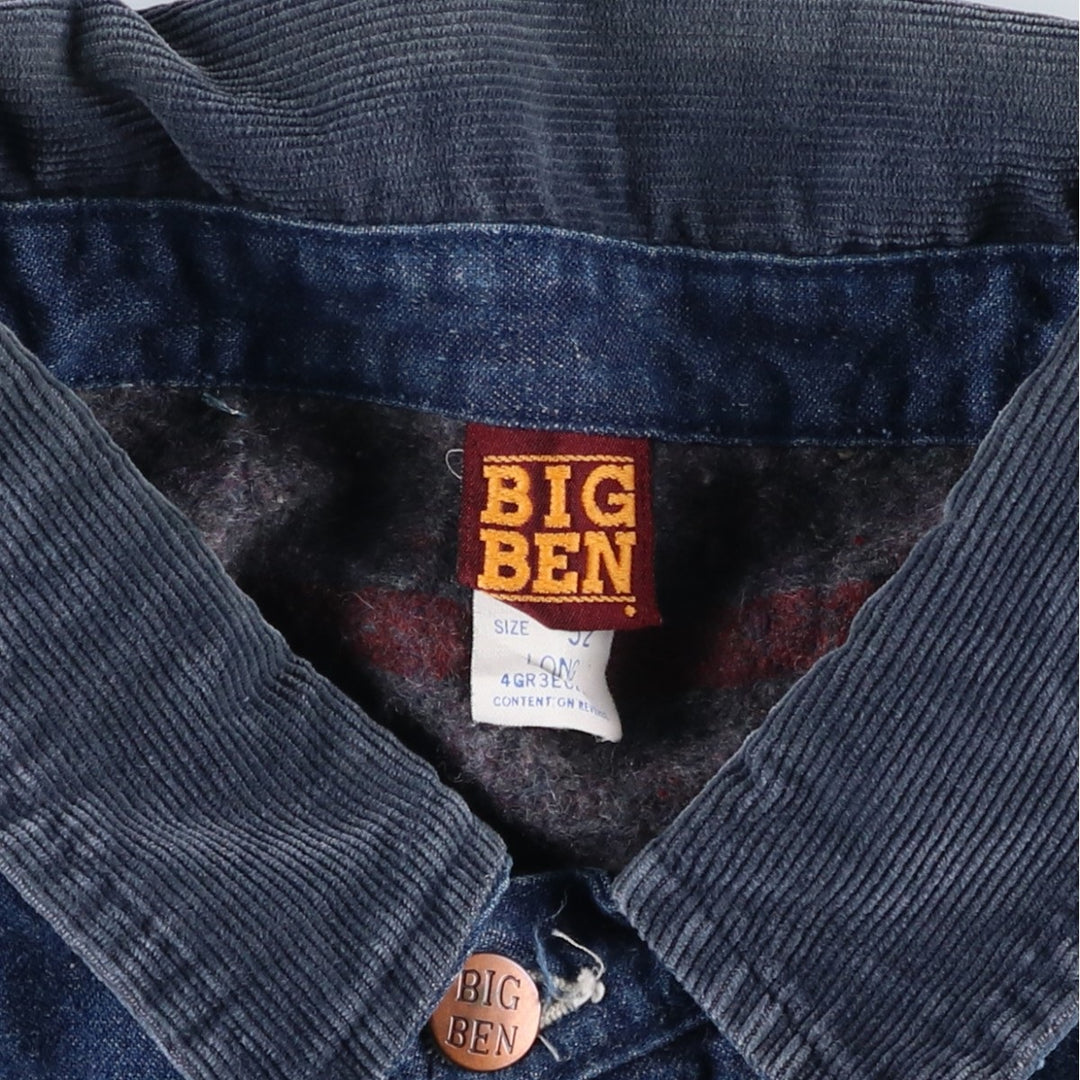 Vintage 1980'S Big Ben bat-dyed denim coverall, made in the USA, size XL. cotton blue type Vintage Second Hand