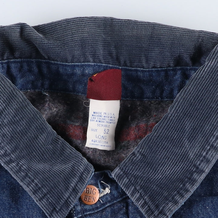 Vintage 1980'S Big Ben bat-dyed denim coverall, made in the USA, size XL. cotton blue type Vintage Second Hand