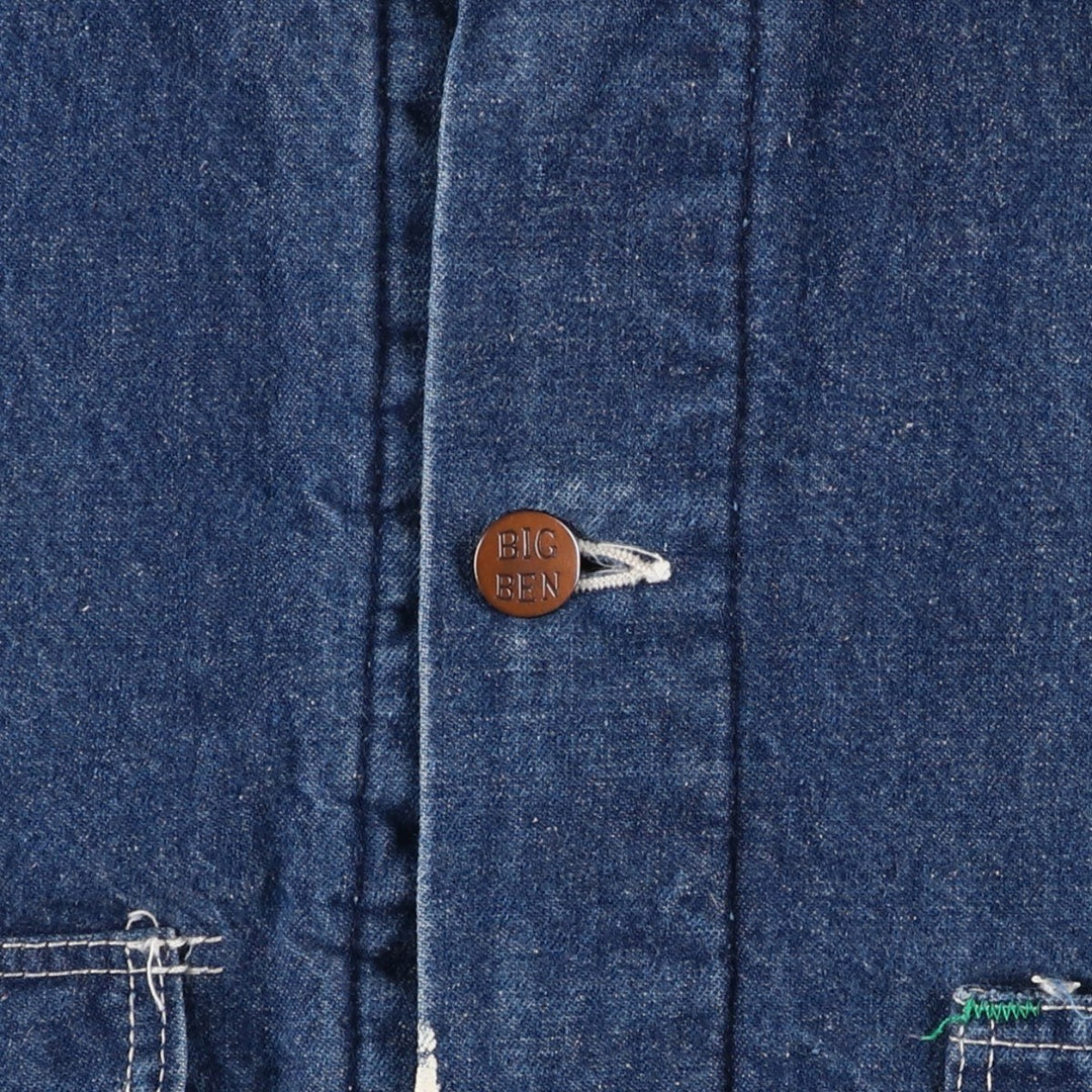Vintage 1980'S Big Ben bat-dyed denim coverall, made in the USA, size XL. cotton blue type Vintage Second Hand