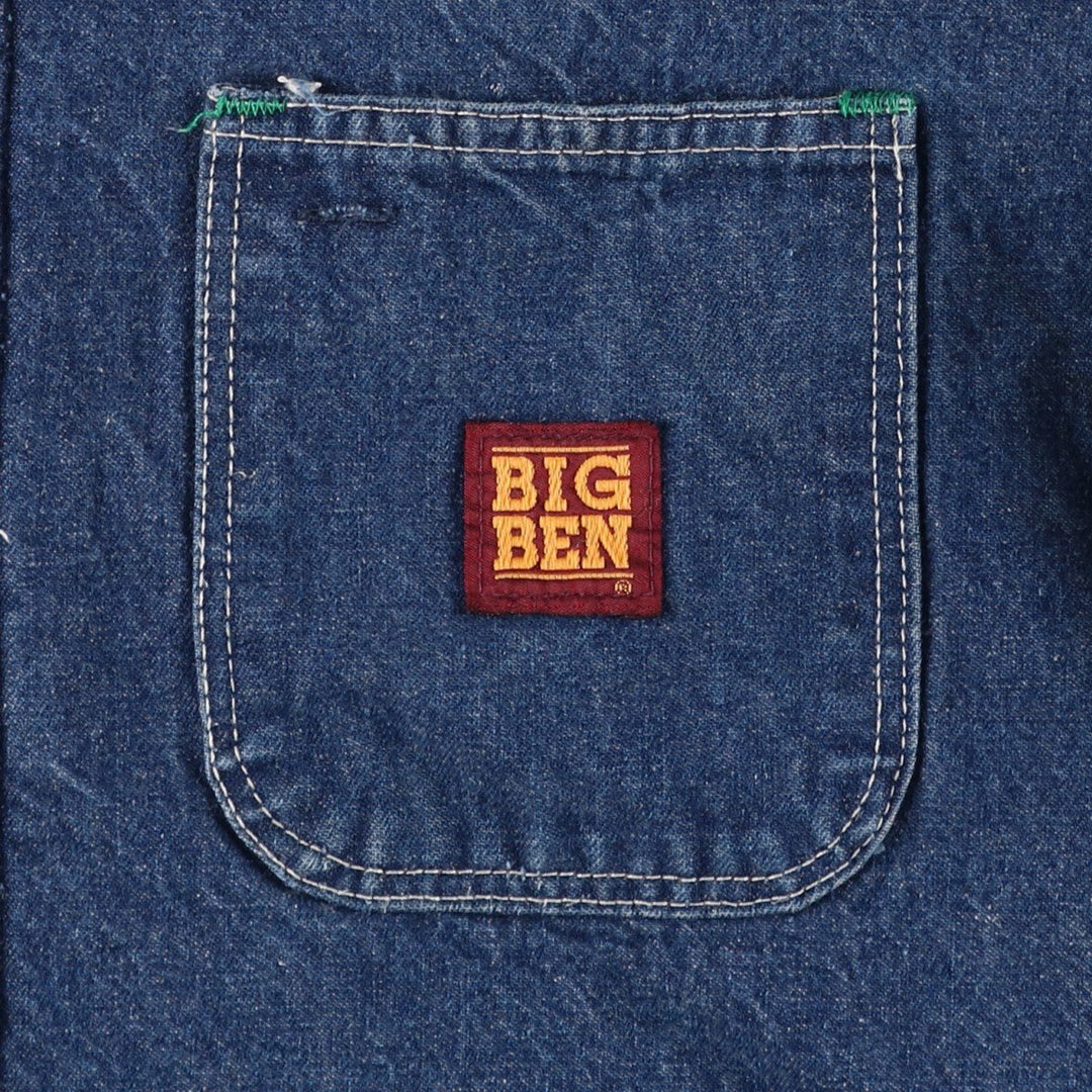 Vintage 1980'S Big Ben bat-dyed denim coverall, made in the USA, size XL. cotton blue type Vintage Second Hand