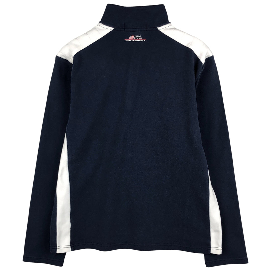 90'S Ralph Lauren Polo Sport Half-Zip Logo Sweatshirt, Men's Size L cotton navy blue type Vintage Second Hand