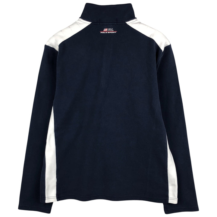 90'S Ralph Lauren Polo Sport Half-Zip Logo Sweatshirt, Men's Size L cotton navy blue type Vintage Second Hand