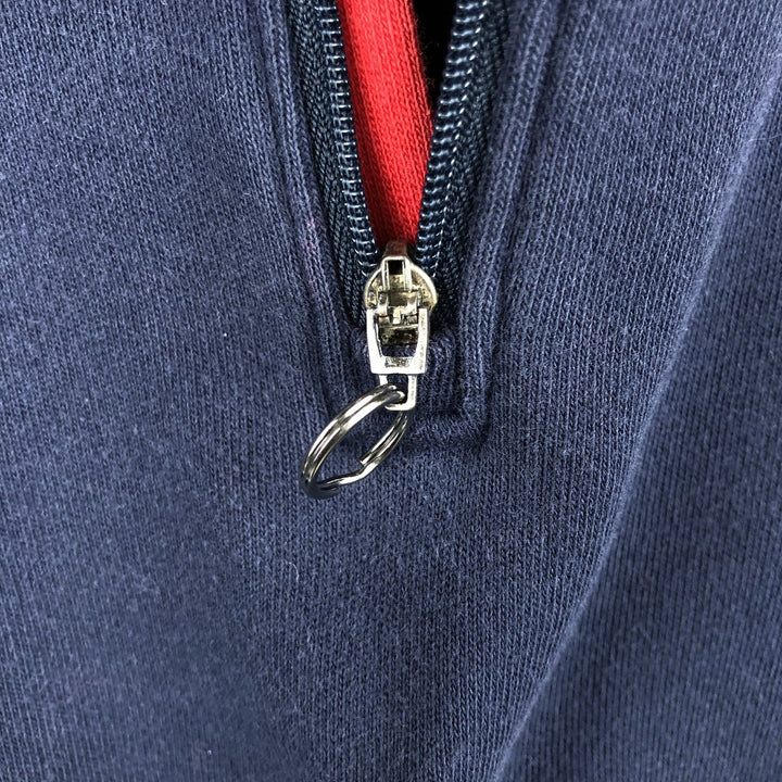 90'S Ralph Lauren Polo Sport Half-Zip Logo Sweatshirt, Men's Size L cotton navy blue type Vintage Second Hand