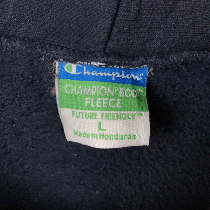2000'S Champion ECO FLEECE College Sweatshirt Pullover Hoodie, Men's Size L cotton navy blue type Vintage Second Hand