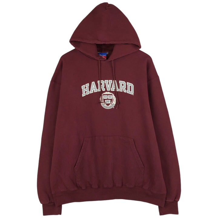 2000'S Champion Harvard University College Sweatshirt Pullover Hoodie, Men's XL cotton red type reddish brown Vintage Second Hand