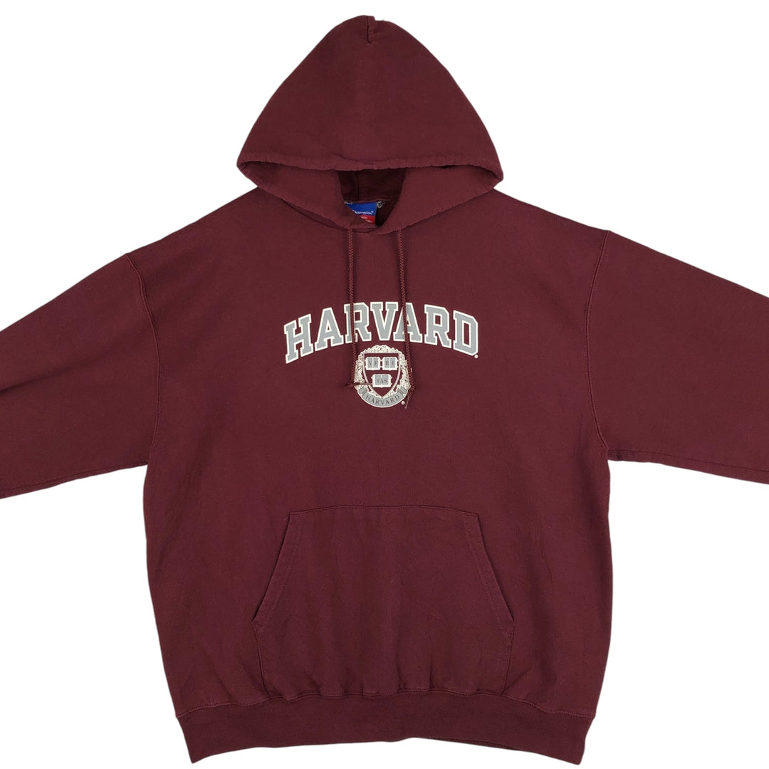 2000'S Champion Harvard University College Sweatshirt Pullover Hoodie, Men's XL cotton red type reddish brown Vintage Second Hand