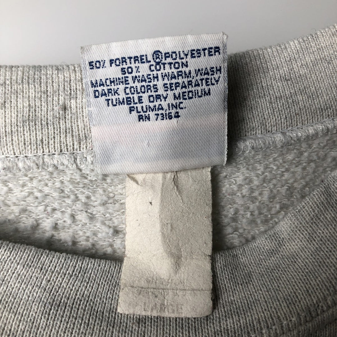 90'S SATEE Heavyweight University of Wisconsin College Character Sweatshirt, Made in USA, Men's Size L cotton white type Vintage Second Hand