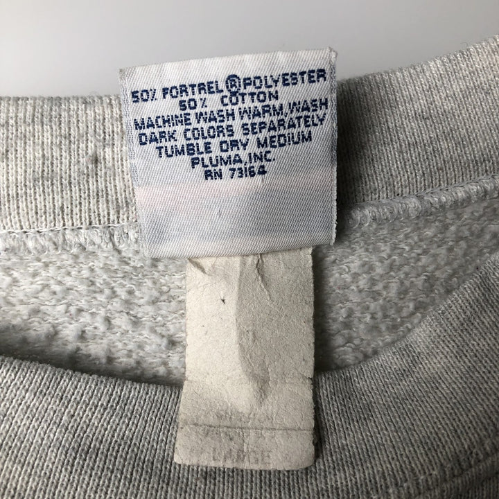 90'S SATEE Heavyweight University of Wisconsin College Character Sweatshirt, Made in USA, Men's Size L cotton white type Vintage Second Hand
