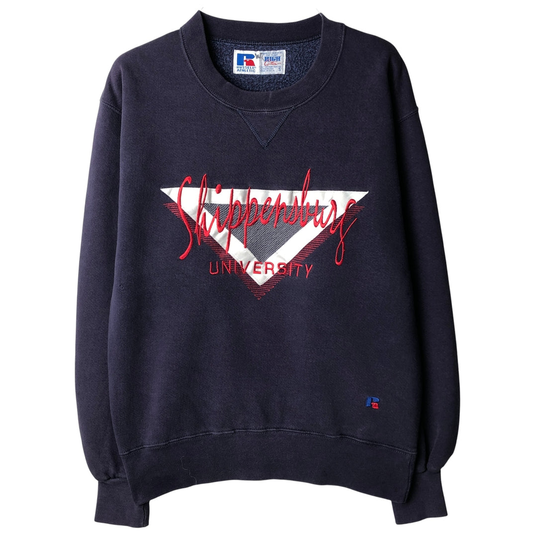 Vintage 90'S Russell ATHLETIC college sweatshirt, made in the USA, size small, men's cotton navy blue type Vintage Second Hand