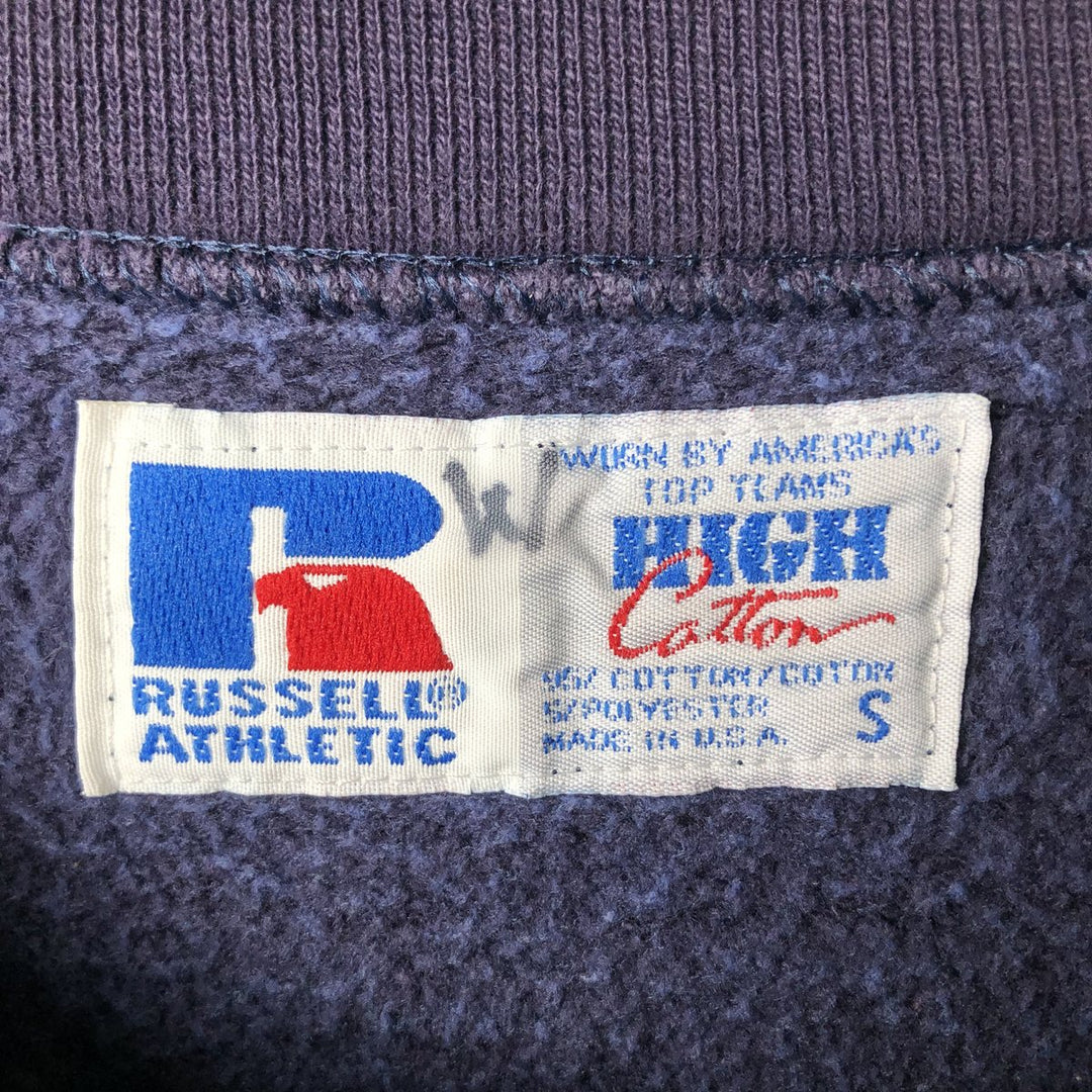 Vintage 90'S Russell ATHLETIC college sweatshirt, made in the USA, size small, men's cotton navy blue type Vintage Second Hand