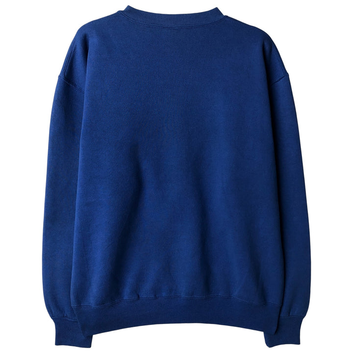 90'S Russell ATHLETIC College Sweatshirt, Made in USA, Men's Size L, Long Sleeve, Vintage cotton blue type Vintage Second Hand