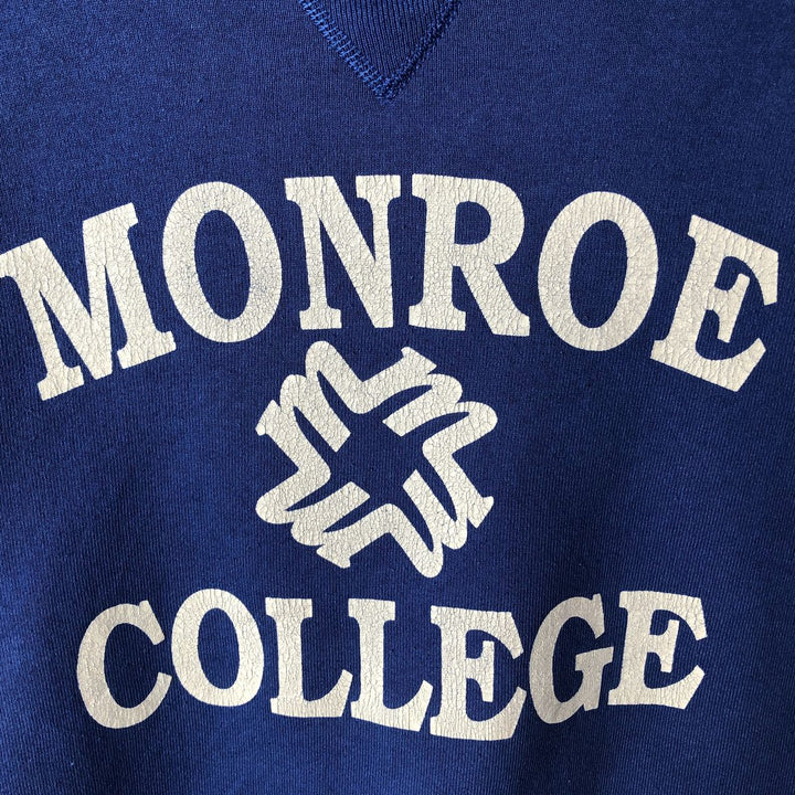 90'S Russell ATHLETIC College Sweatshirt, Made in USA, Men's Size L, Long Sleeve, Vintage cotton blue type Vintage Second Hand