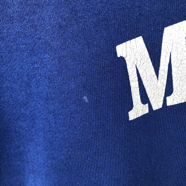 90'S Russell ATHLETIC College Sweatshirt, Made in USA, Men's Size L, Long Sleeve, Vintage cotton blue type Vintage Second Hand