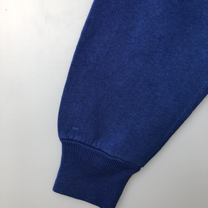 90'S Russell ATHLETIC College Sweatshirt, Made in USA, Men's Size L, Long Sleeve, Vintage cotton blue type Vintage Second Hand