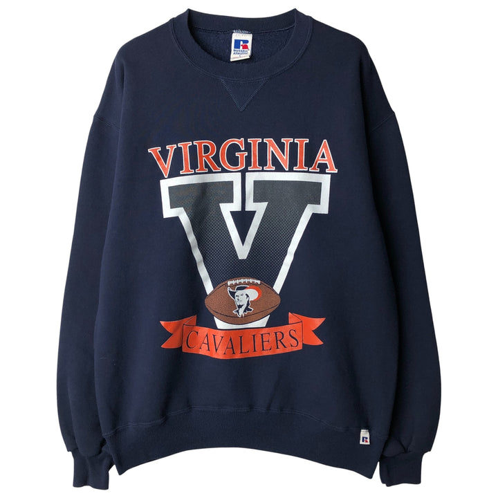 Vintage 90'S Russell ATHLETIC college sweatshirt, made in the USA, size L, men's cotton navy blue type Vintage Second Hand