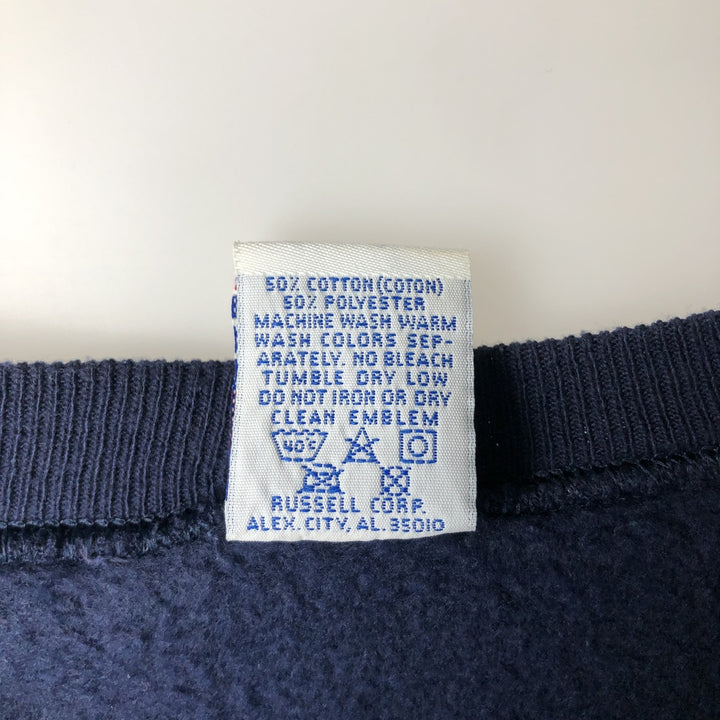 Vintage 90'S Russell ATHLETIC college sweatshirt, made in the USA, size L, men's cotton navy blue type Vintage Second Hand