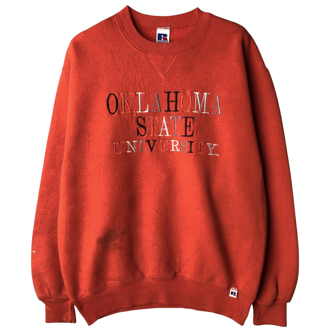 Vintage 90'S Russell ATHLETIC college sweatshirt, made in the USA, size M, men's cotton orange type Vintage Second Hand