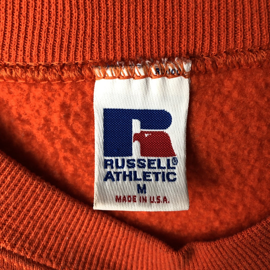Vintage 90'S Russell ATHLETIC college sweatshirt, made in the USA, size M, men's cotton orange type Vintage Second Hand