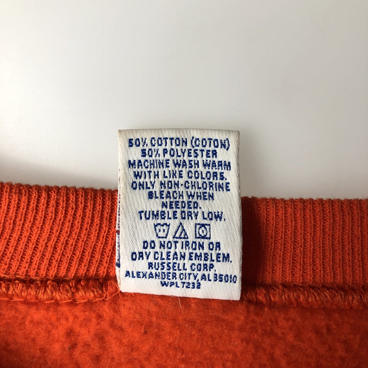 Vintage 90'S Russell ATHLETIC college sweatshirt, made in the USA, size M, men's cotton orange type Vintage Second Hand