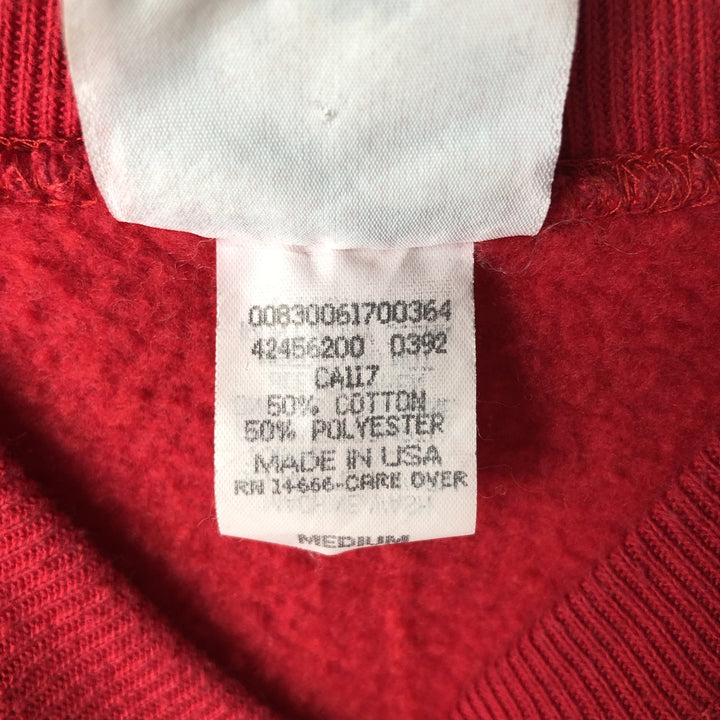 Vintage 90'S Lee Mid-Weight College Sweatshirt, Made in USA, Men's Size Medium cotton red type Vintage Second Hand