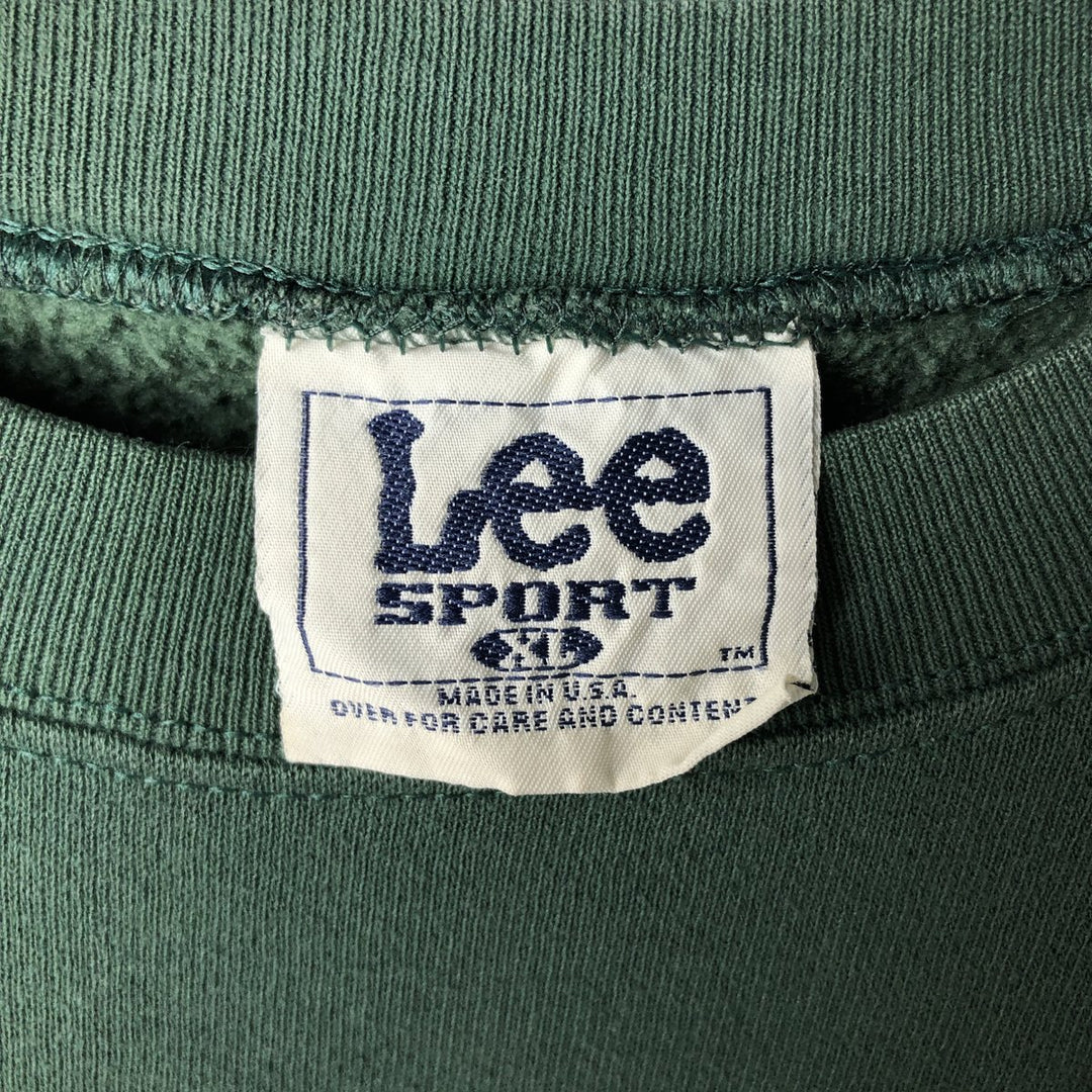 Vintage 90'S Lee SPORT printed sweatshirt, made in the USA, men's size XL cotton green type Vintage Second Hand